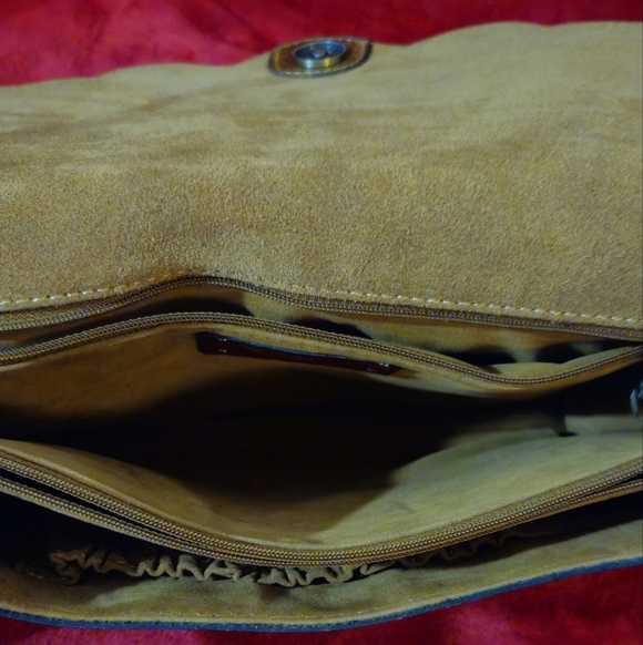 Patricia Nash Tan Floral Leather Crossbody Bag - Picture 14 of 15